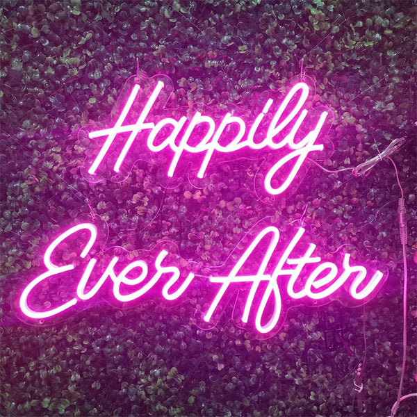 Happily Ever After Wedding Decor Neon Sign