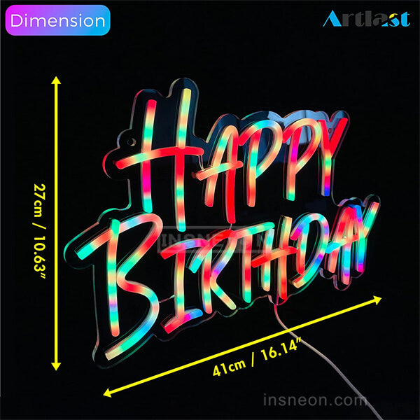 RGB Happy Birthday Neon Led Sign