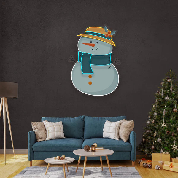 Plump Snowman Art Work Led Neon Sign Light