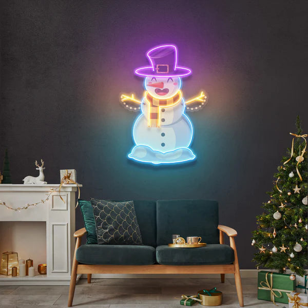 Hugging snowman Art Work Led Neon Sign Light