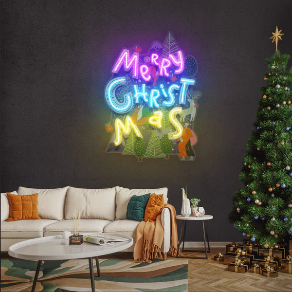 Wavy Merry Christmas Art Work Led Neon Sign Light