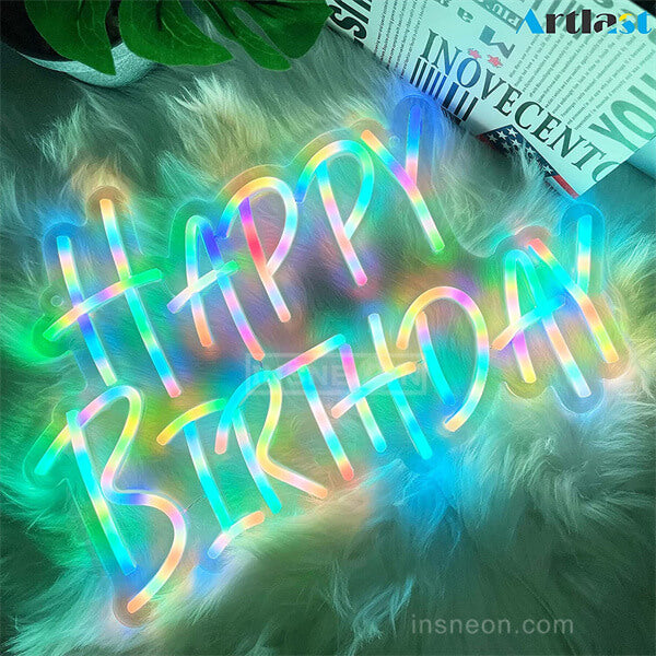 RGB Happy Birthday Neon Led Sign