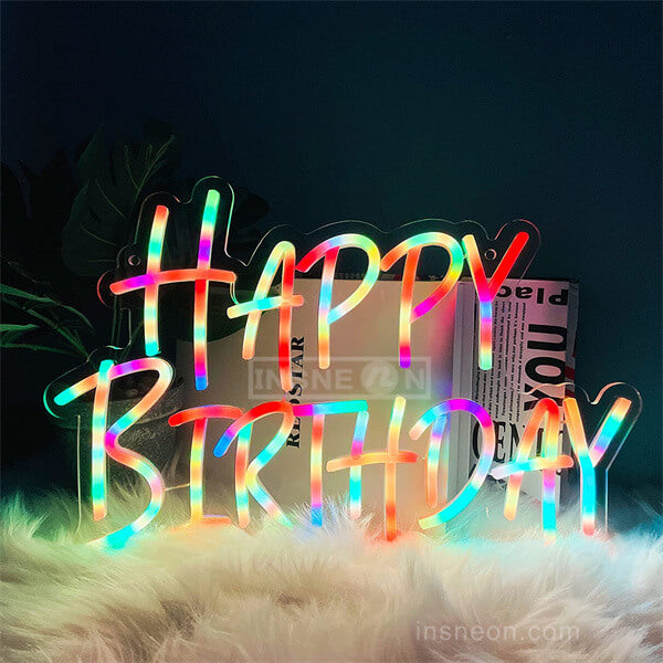 RGB Happy Birthday Neon Led Sign