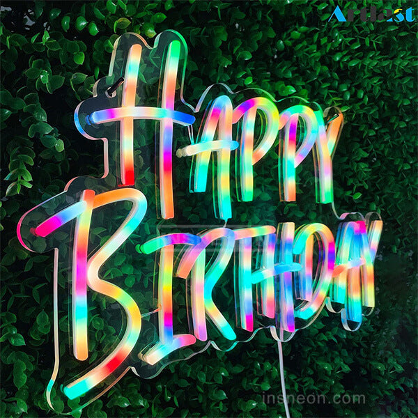 RGB Happy Birthday Neon Led Sign