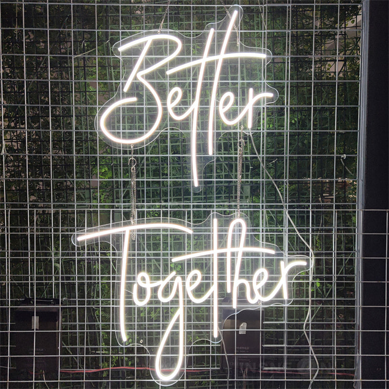 Better Together wedding neon sign