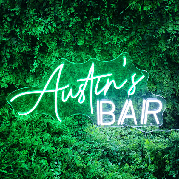 'Austin's BAR' Home Bar Neon Sign