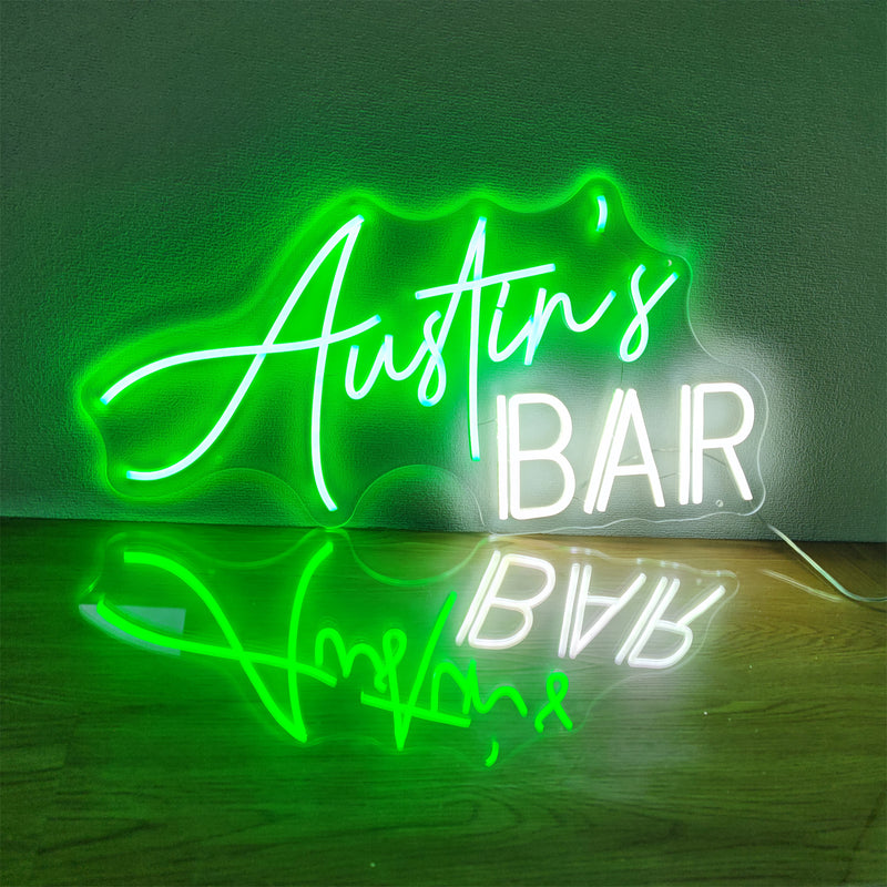 'Austin's BAR' Home Bar Neon Sign