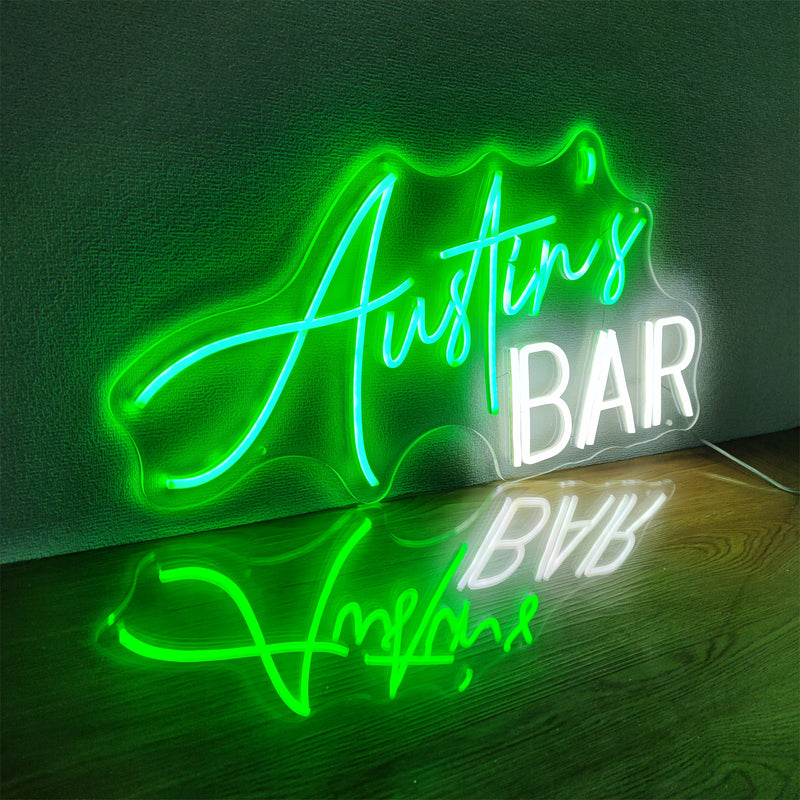 'Austin's BAR' Home Bar Neon Sign