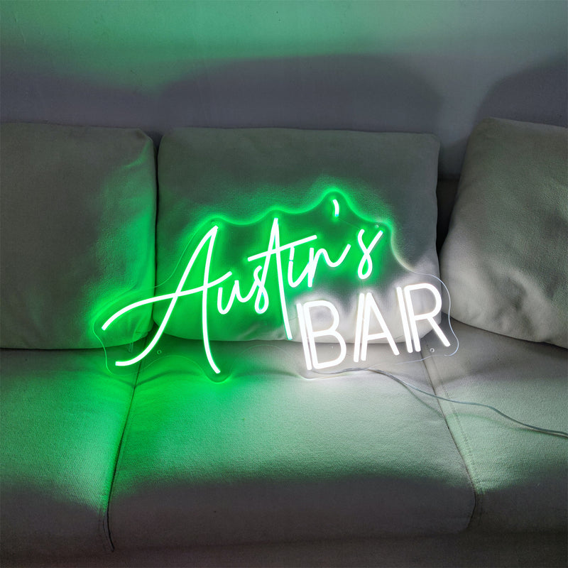 'Austin's BAR' Home Bar Neon Sign