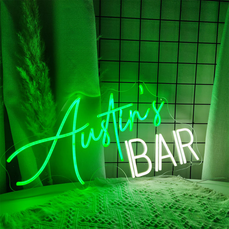 'Austin's BAR' Home Bar Neon Sign