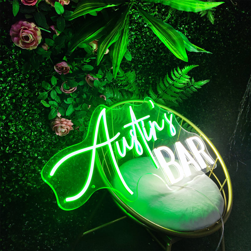 'Austin's BAR' Home Bar Neon Sign