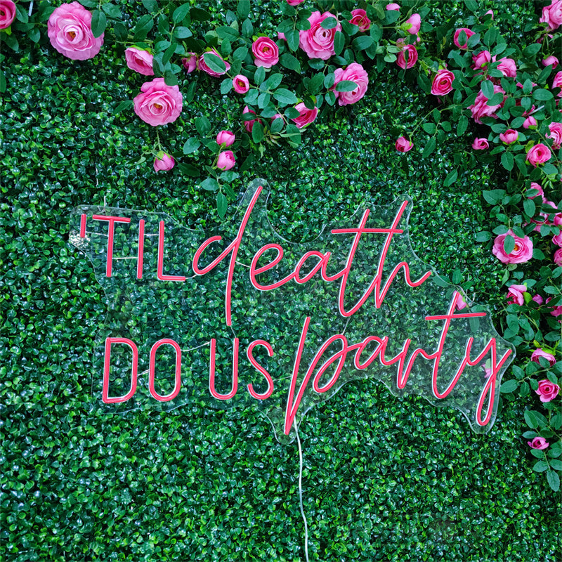 'TIL death DO US party neon sign for wedding etsy