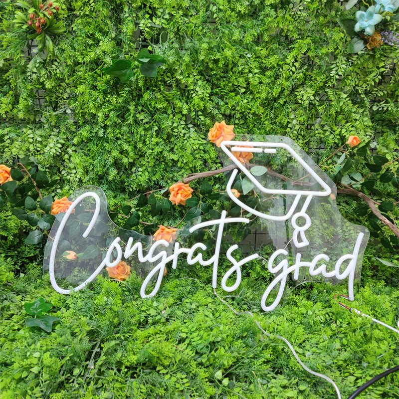 Congrats Grad Full Colors Neon Sign