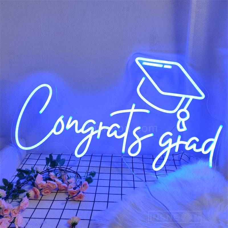 Congrats Grad Full Colors Neon Sign