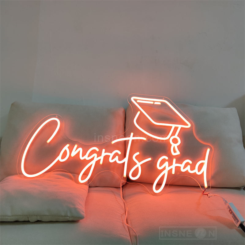 Congrats Grad Full Colors Neon Sign