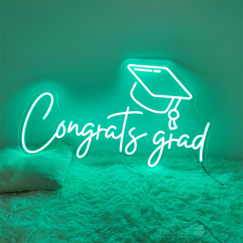 Congrats Grad Full Colors Neon Sign