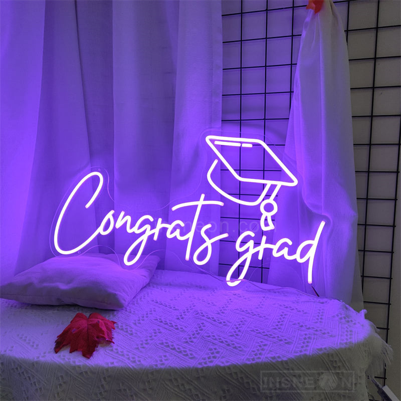 Congrats Grad Full Colors Neon Sign