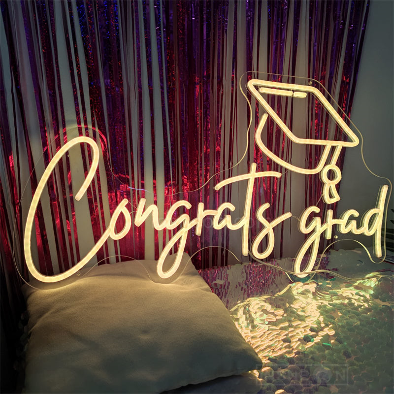 Congrats Grad Full Colors Neon Sign