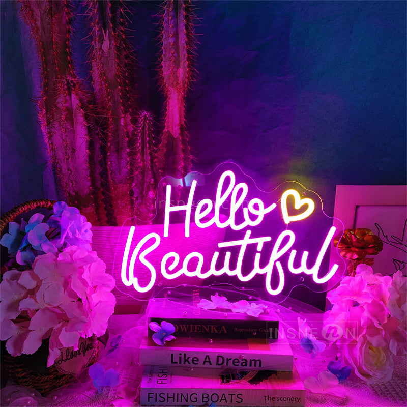 InsNeon Factory Hello Beautiful Custom Neon Sign