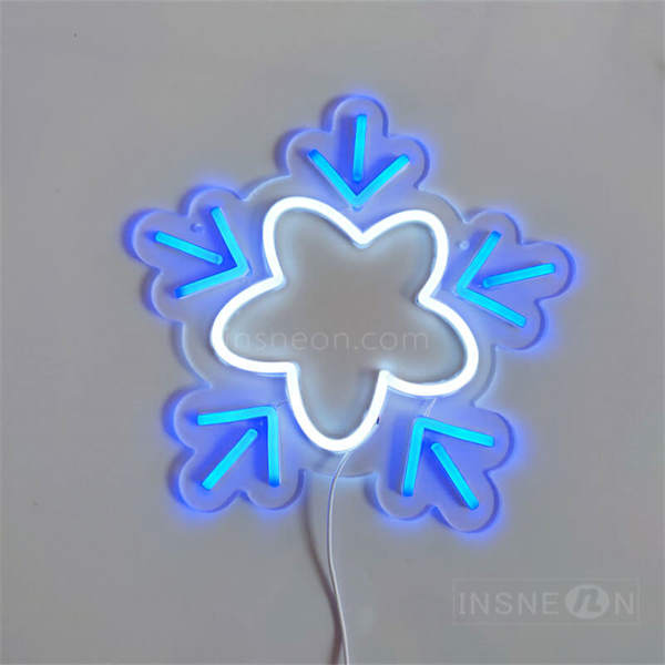 'Blue snowflakes' Neon Sign
