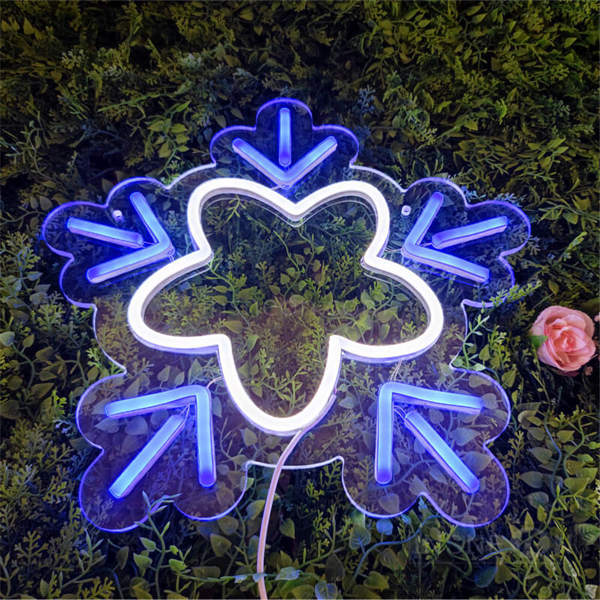 'Blue snowflakes' Neon Sign