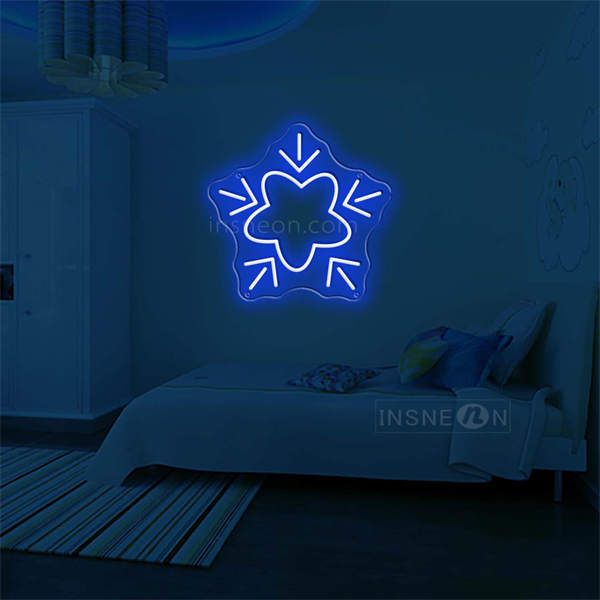 'Blue snowflakes' Neon Sign