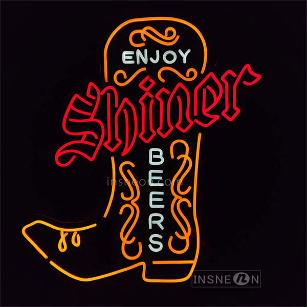 Enjoy Shiner Beer Boot Neon Sign Neon Light (1)