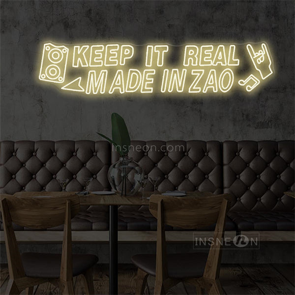 InsNeon Factory KEEP IT REAL MADE IN ZAO Neon Bar Sign