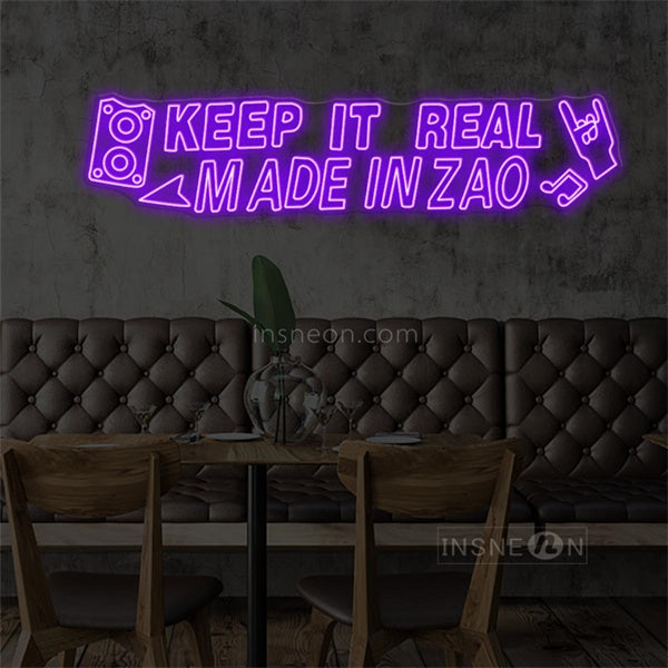 InsNeon Factory KEEP IT REAL MADE IN ZAO Neon Bar Sign