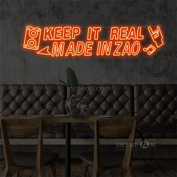 InsNeon Factory KEEP IT REAL MADE IN ZAO Neon Bar Sign