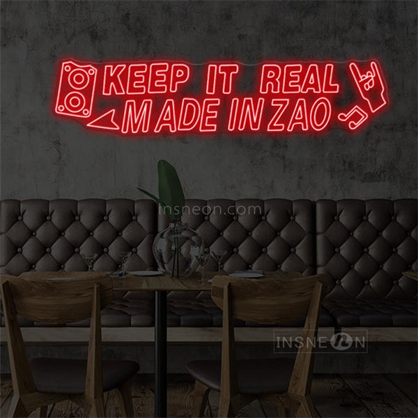 InsNeon Factory KEEP IT REAL MADE IN ZAO Neon Bar Sign