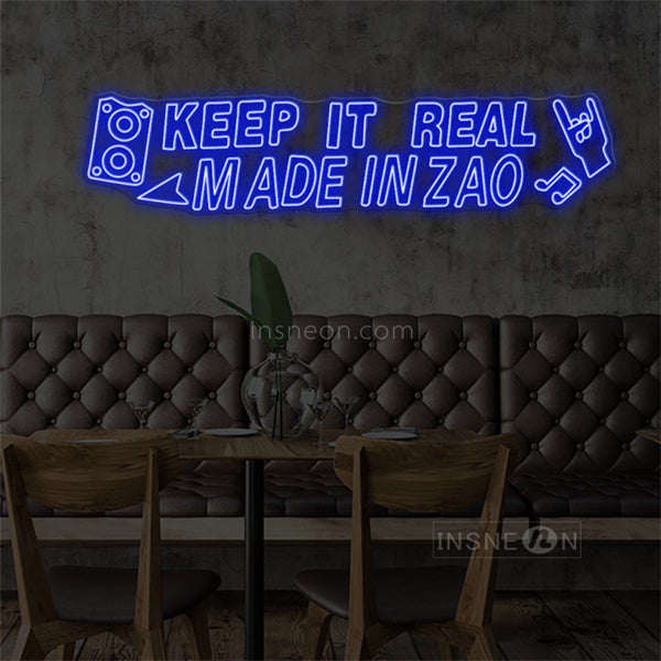 InsNeon Factory KEEP IT REAL MADE IN ZAO Neon Bar Sign