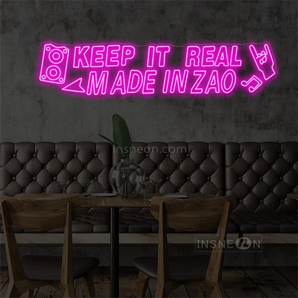 InsNeon Factory KEEP IT REAL MADE IN ZAO Neon Bar Sign