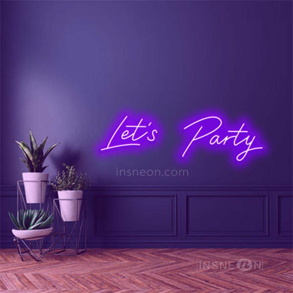 InsNeon Factory Let's Party Fashion Font Neon Sign