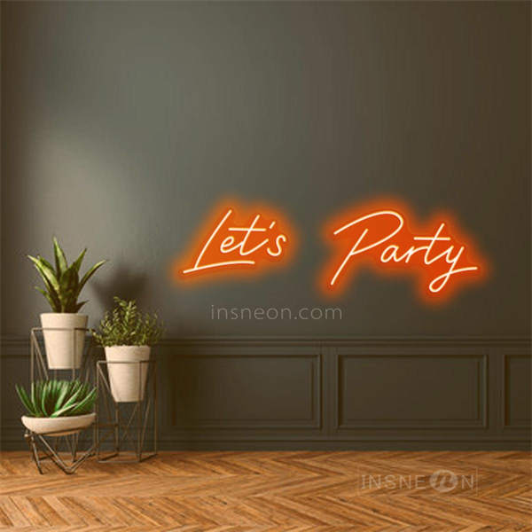 InsNeon Factory Let's Party Fashion Font Neon Sign