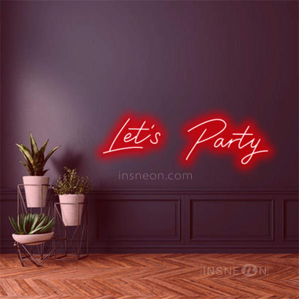 InsNeon Factory Let's Party Fashion Font Neon Sign