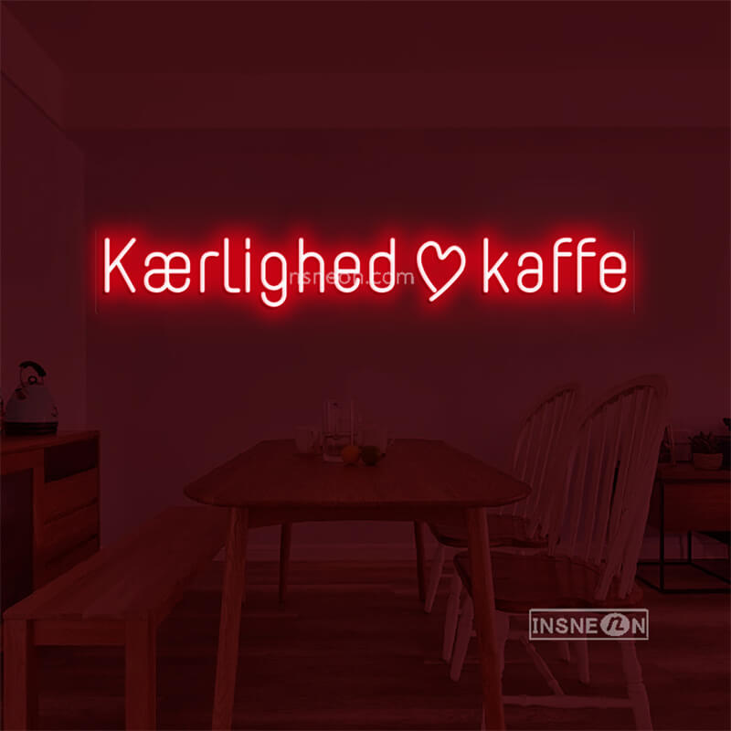 Kaerllighed kaffe Led Custom Neon Sign