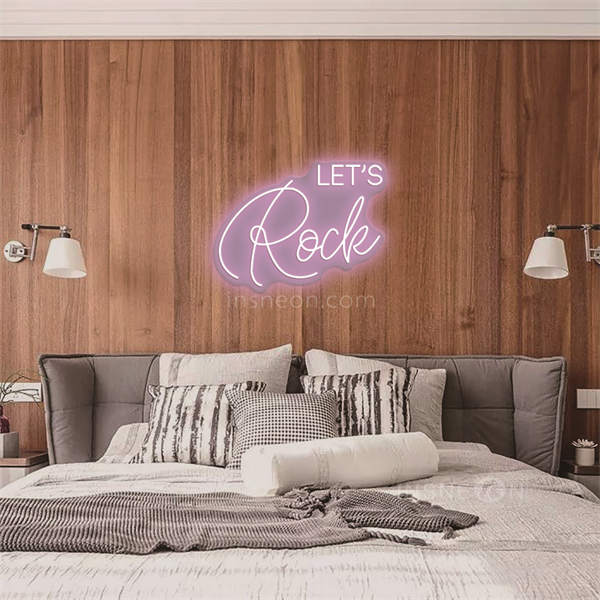 'Let's Rock' LED Neon Sign