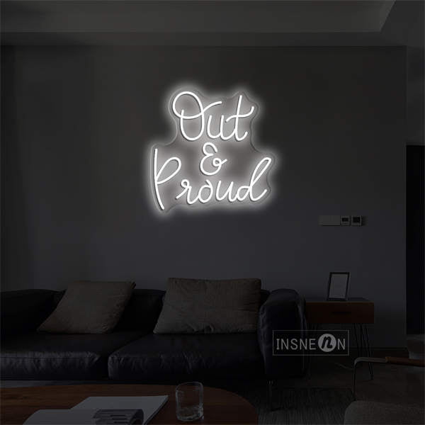 'Out and Proud' LED Neon Sign