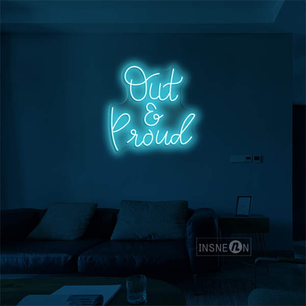 'Out and Proud' LED Neon Sign