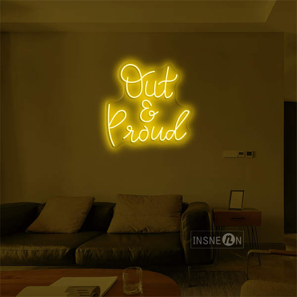 'Out and Proud' LED Neon Sign