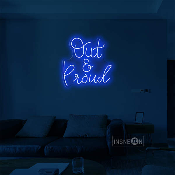 'Out and Proud' LED Neon Sign