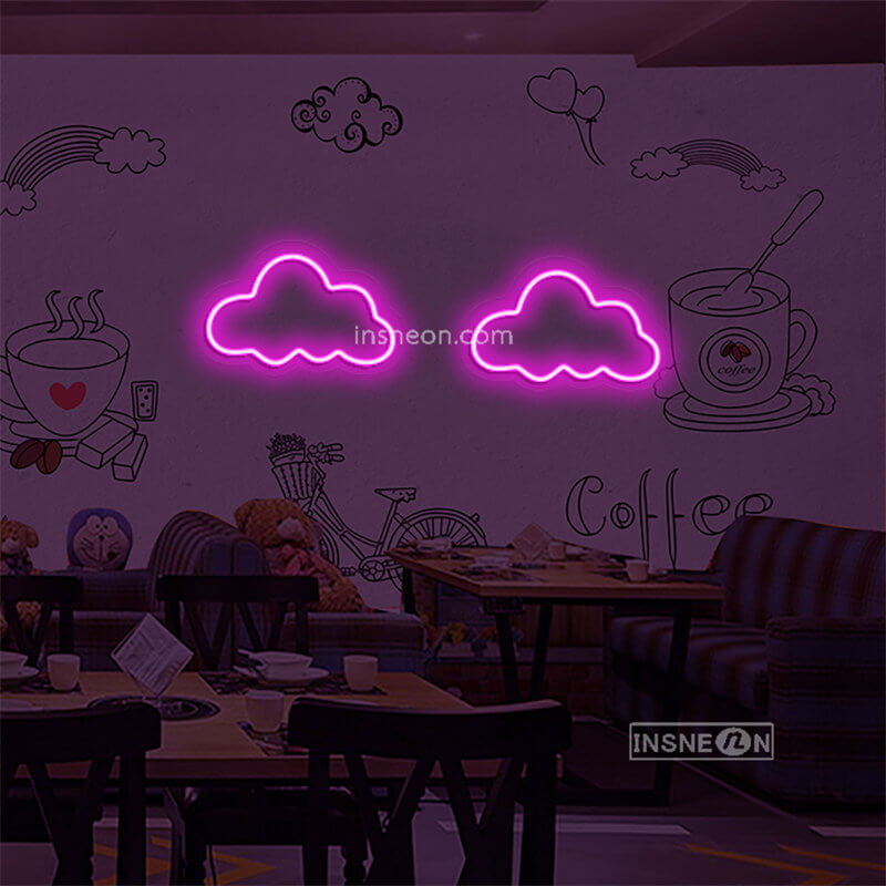 Two white clouds Led Custom Neon Sign