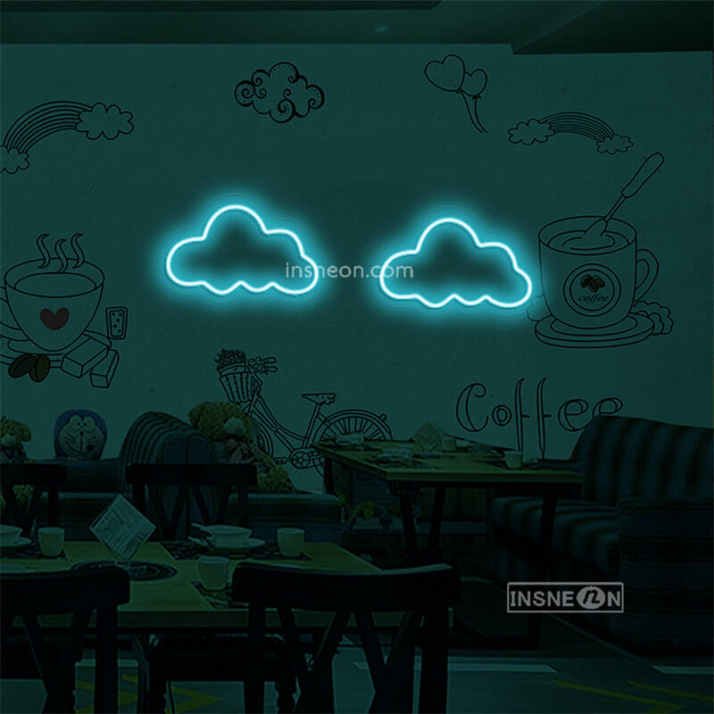 Two white clouds Led Custom Neon Sign