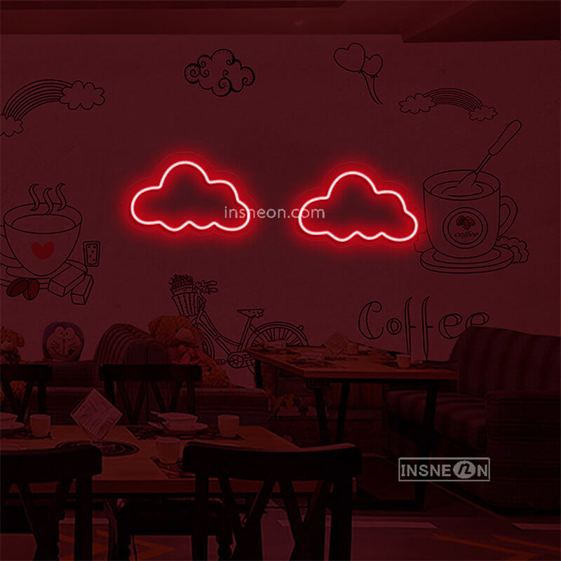 Two white clouds Led Custom Neon Sign