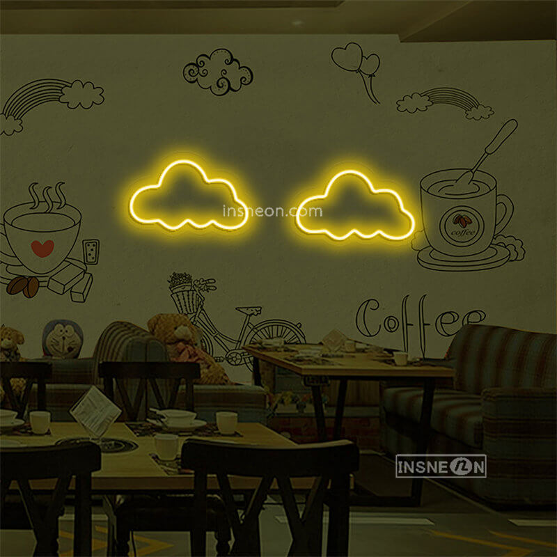 Two white clouds Led Custom Neon Sign