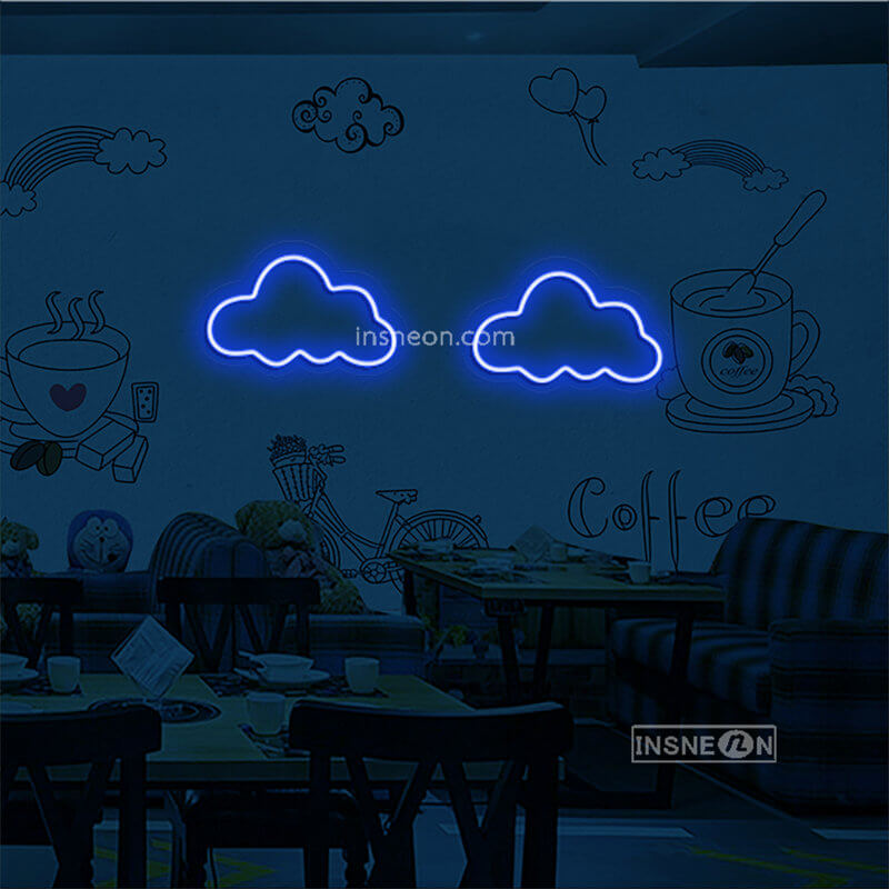 Two white clouds Led Custom Neon Sign